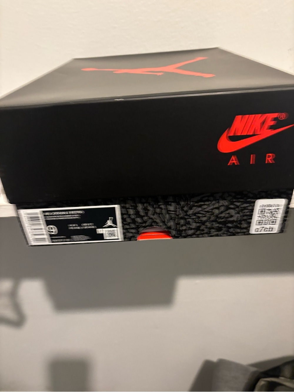 Jordan Black and Red Athletic Shoe Box with Jumpman Logo